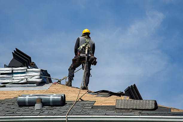 Professional Gutter Installation technician working in Bedford, TX